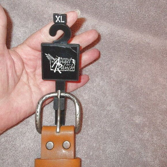 Angel Ranch Western Belt Womens Size XL Rhinestone Cowgirl Leather Embroidered - Picture 3 of 11